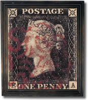 the stamp that started it all - the Penny Black of 1840, Young Queen Victoria's head